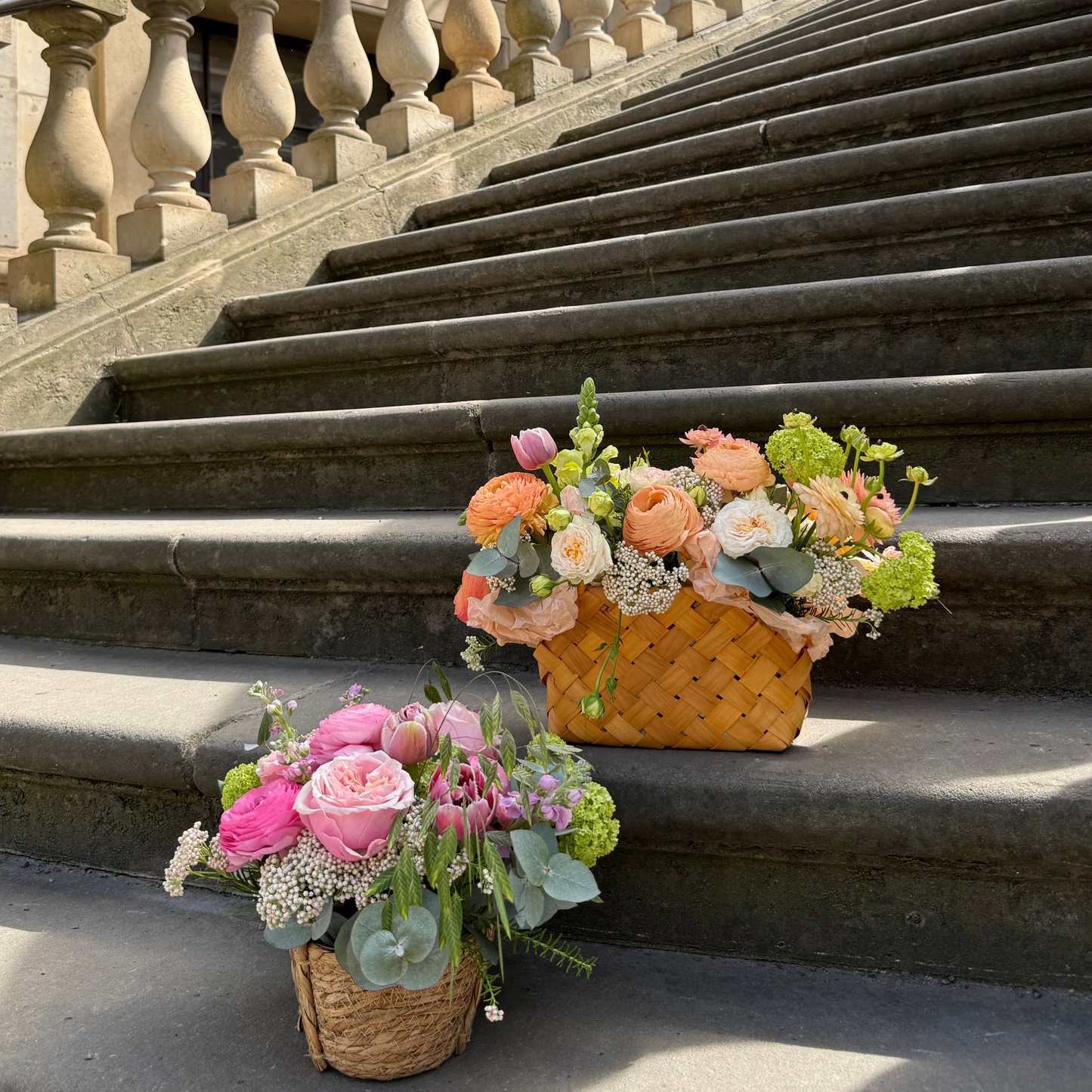 FLORAL BASKET small pink